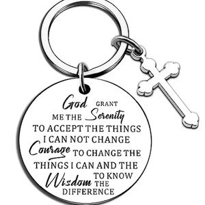 Serenity Prayer Stainless Steel Keychain